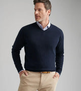 PETER MILLAR SWEATERS CROWN HERITAGE CASHMERE V NECK SWEATER