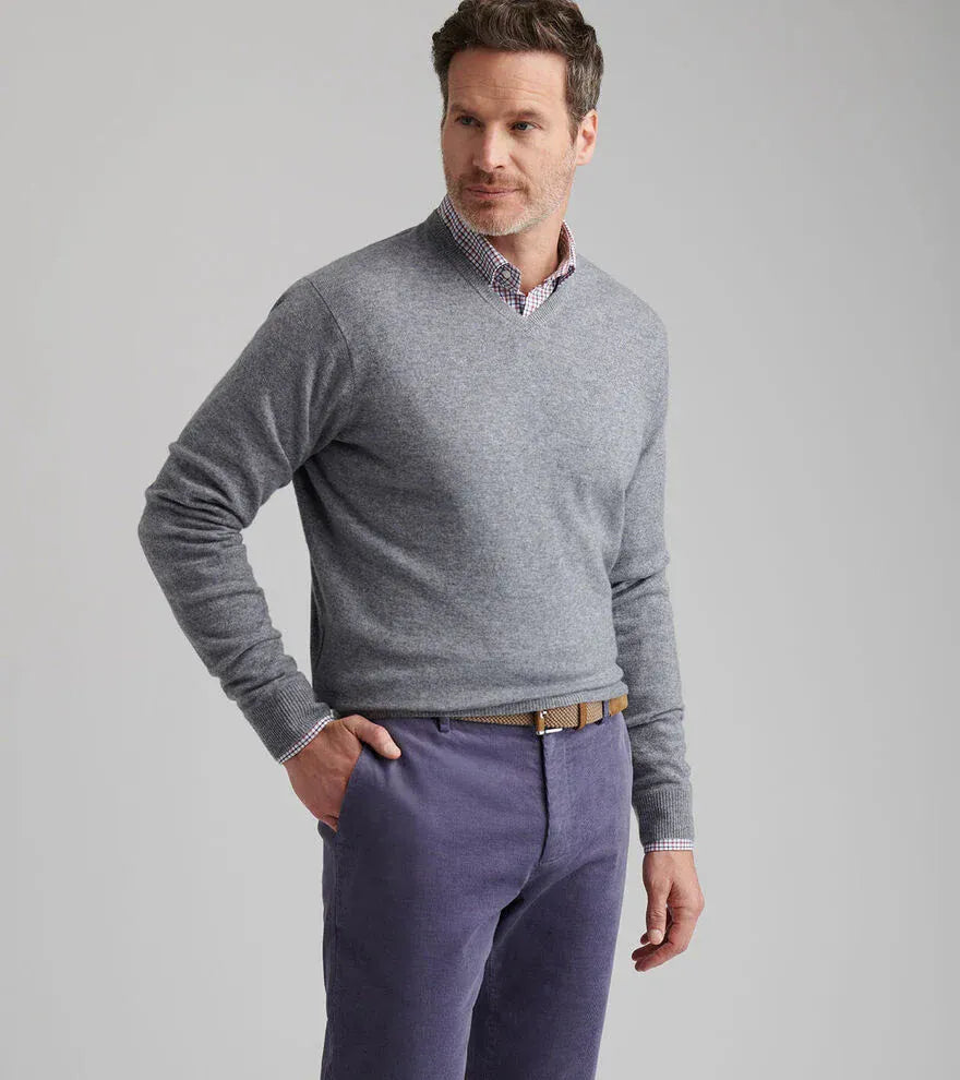 PETER MILLAR SWEATERS CROWN HERITAGE CASHMERE V NECK SWEATER