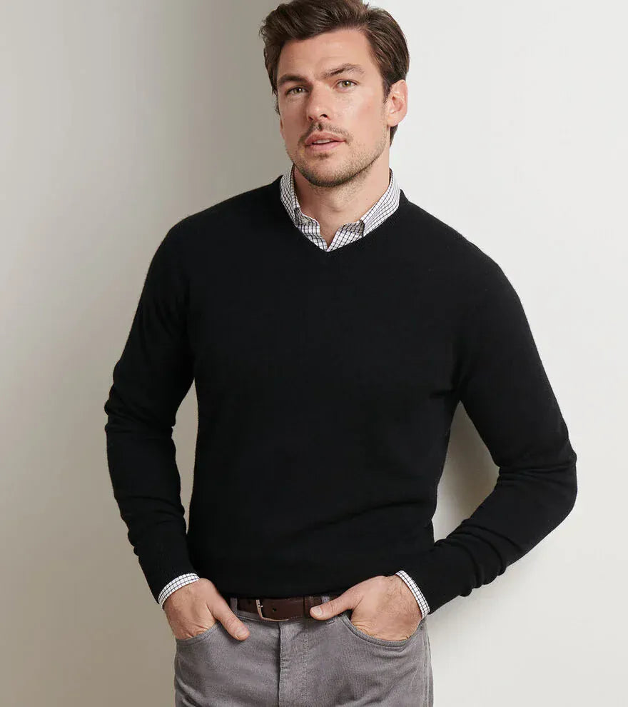 PETER MILLAR SWEATERS CROWN HERITAGE CASHMERE V NECK SWEATER