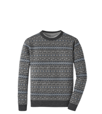 PETER MILLAR SWEATERS IRON / S CONWAY WOOL CASHMERE FAIRISLE CREW