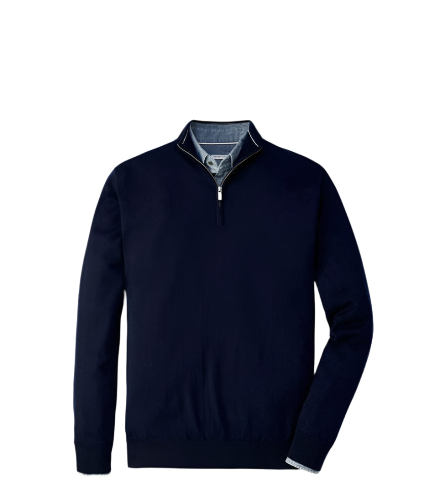 PETER MILLAR SWEATERS NAVY / M AUTUMN CREST 1/4 ZIP F24