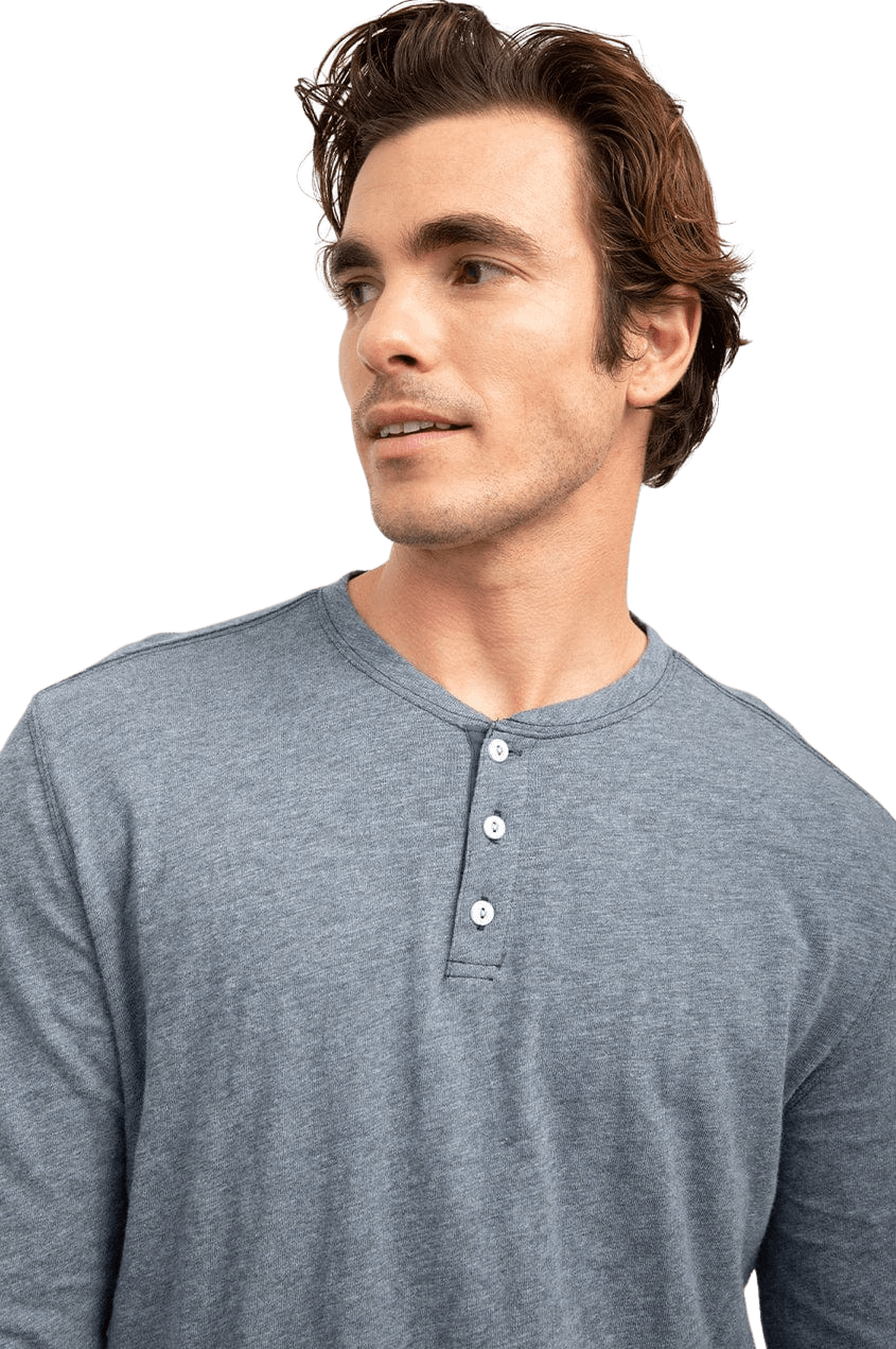 RAILS MEN BLUE MELANGE / S SKHI LONG SLEEVE HENLEY