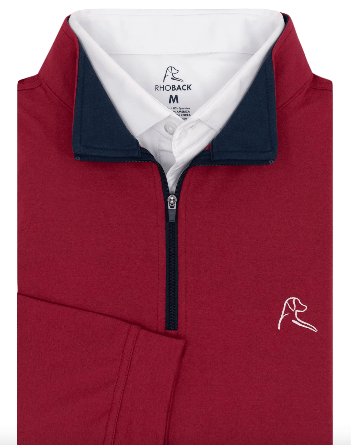 RHOBACK OUTERWEAR - 14 ZIP BARN RED / CARDINAL RED / XL HEATHER PERFORMANCE Q-ZIP