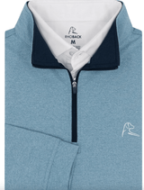 RHOBACK OUTERWEAR - 14 ZIP CADET BLUE/ZENITH BLUE / S HEATHER PERFORMANCE Q-ZIP