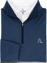 RHOBACK OUTERWEAR - 14 ZIP FLEET NAVY / SLATE BLUE / S HEATHER PERFORMANCE Q-ZIP