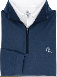 RHOBACK OUTERWEAR - 14 ZIP FLEET NAVY / SLATE BLUE / S HEATHER PERFORMANCE Q-ZIP