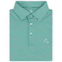 RHOBACK SHIRTS - POLO FAIRWAY GREEN/WHITE / L THE BIRDIE STRIPE POLO