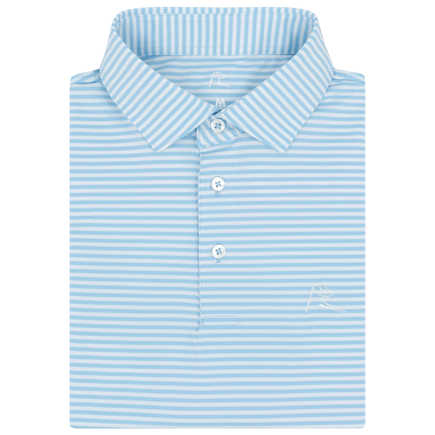 RHOBACK SHIRTS - POLO PURE BLUE/WHITE / S THE BIRDIE STRIPE POLO