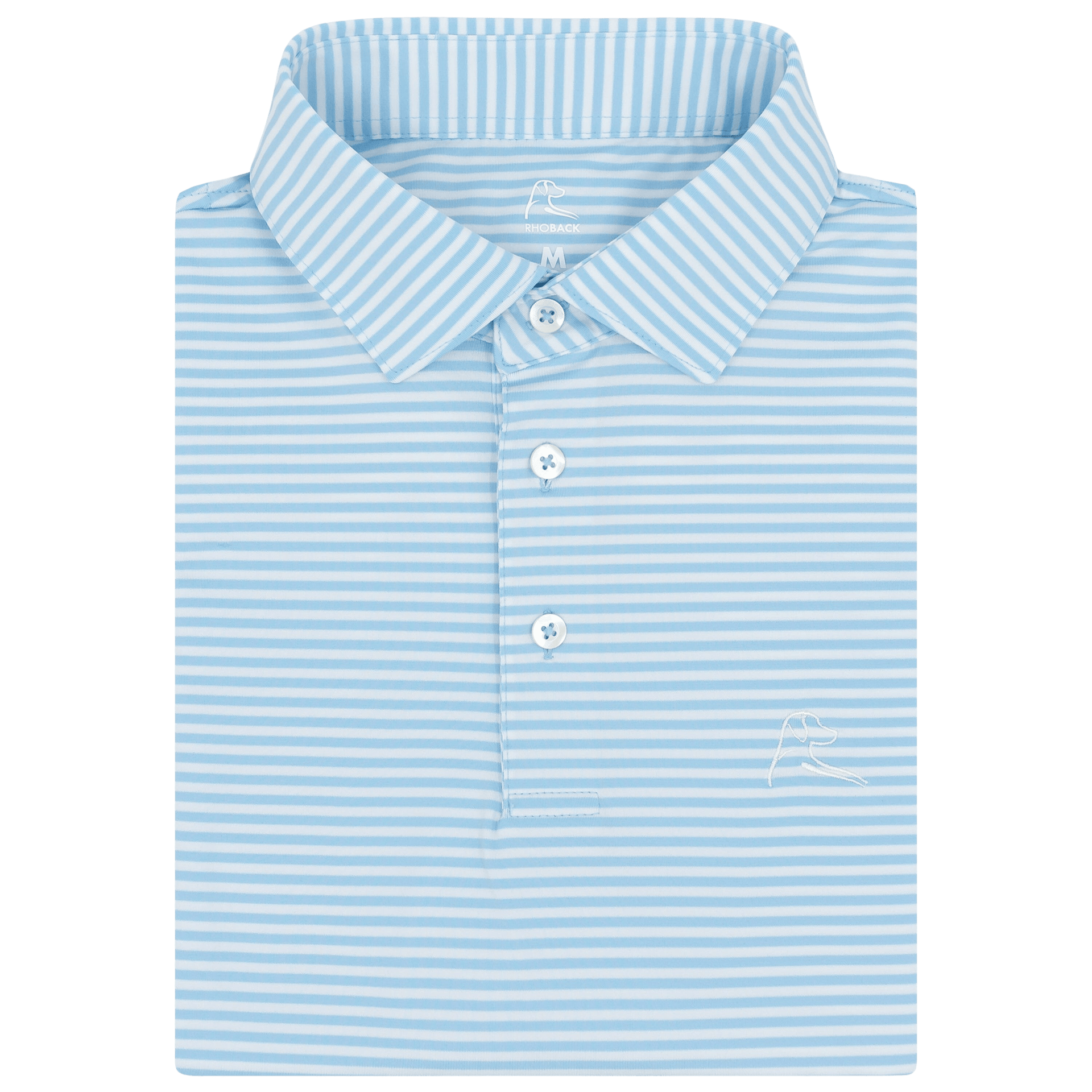 RHOBACK SHIRTS - POLO PURE BLUE/WHITE / S THE BIRDIE STRIPE POLO