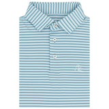 RHOBACK SHIRTS - POLO WHITE/CADET BLUE/ANTIGUA GREEN / M THE CABANA STRIPE POLO