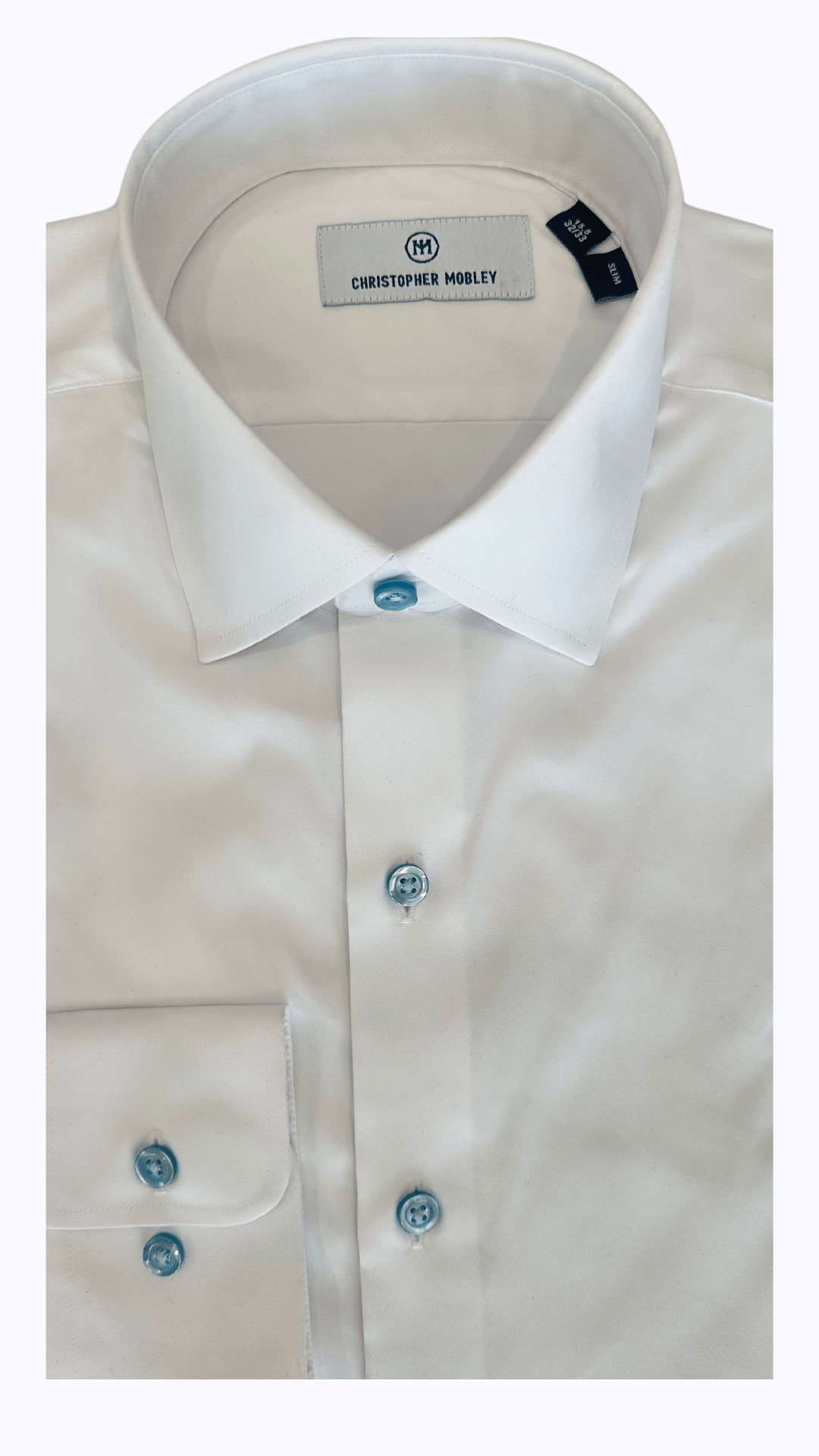 STANTT SHIRTS - DRESS WHITE/BLUR BUTTON / 17.5X32/33 2B-ST300 PERFORMANCE TWILL