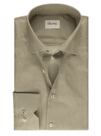 STENSTROMS SHIRTS - LS SPORT GREEN MICRO PATTERN TWILL / 15.5 STENSTROMS SP24 SPORT SHIRT