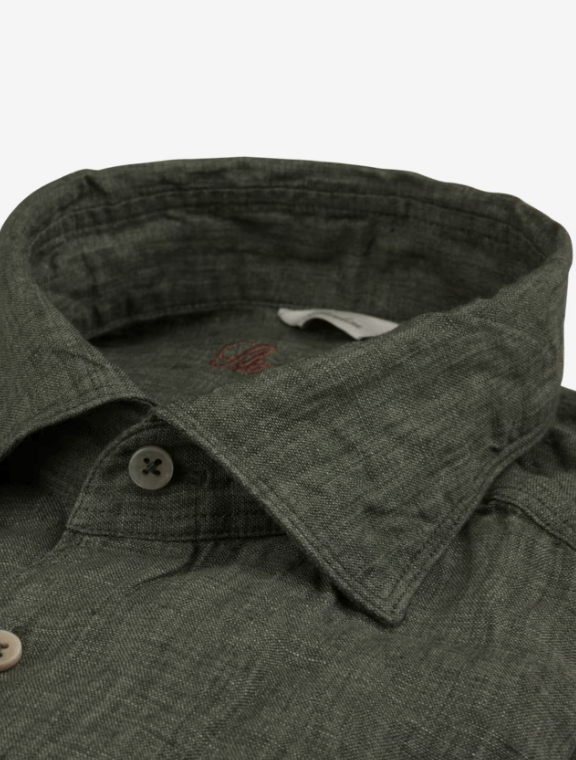 【SATIIIZ】FLOW Pigment Linen Shirt Stenströms Linen Sport Shirt | Christopher Mobley