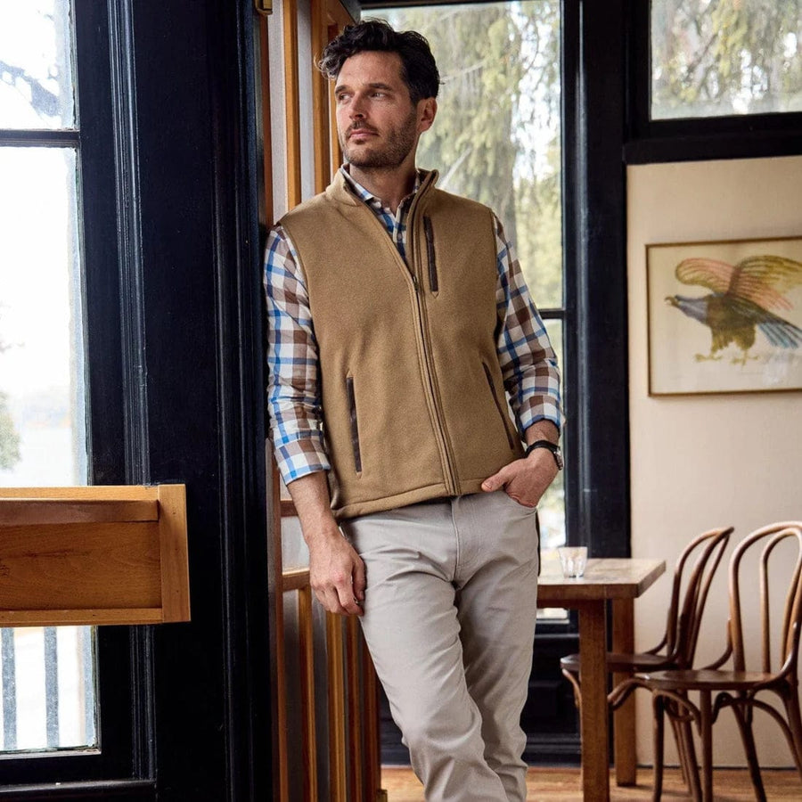 TOM BECKBE OUTERWEAR - VEST OTTER TAN / L WARREN FLEECE VEST