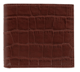 TRAFALGAR Accessories - WALLETS BROWN Esteban Croco Embossed Leather 8 Slot Bi Fold Wallet