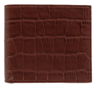 TRAFALGAR Accessories - WALLETS BROWN Esteban Croco Embossed Leather 8 Slot Bi Fold Wallet