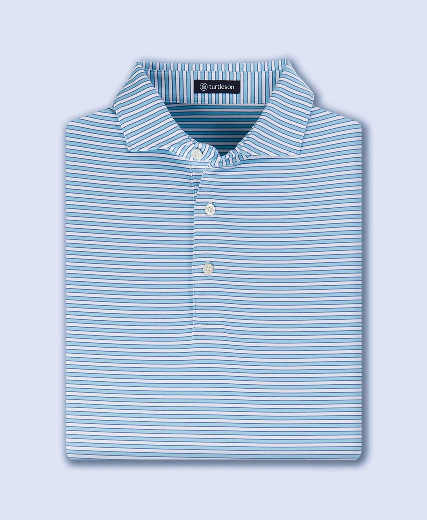 TURTLESON SHIRTS - POLO MARINE / M CHADWICK STRIPE PERFORMANCE POLO