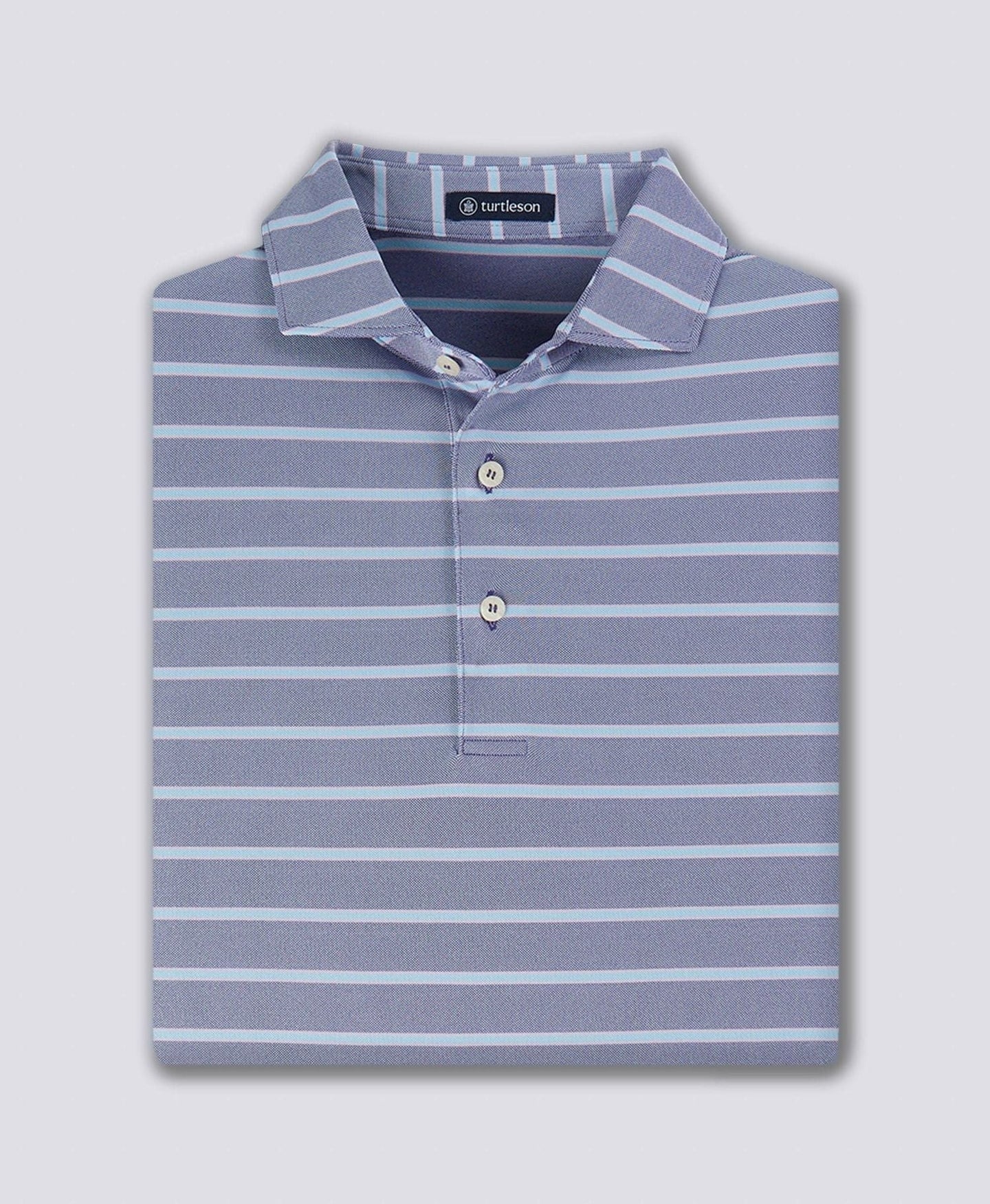 TURTLESON SHIRTS - POLO VIOLA / M BART STRIPE PERFORMANCE POLO