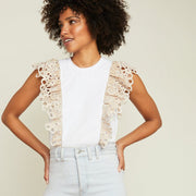VERONICA BEARD WOMENS - CANTERBURY JADI RUFFLE TEE