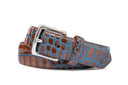W. KLEINBERG Accessories - BELTS MARINE/TAN / 36 EMBOSSED TWO TONE CROC