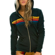 AVIATOR NATION ACTIVE WEAR CHARCOAL / L 5 STRIPE HOODIE