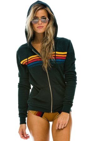 AVIATOR NATION ACTIVE WEAR CHARCOAL / L 5 STRIPE HOODIE