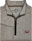 HORN LEGEND GAMEDAY - 14 ZIP BARK / M TIDE LUXURY SUEDE 1/4 ZIP