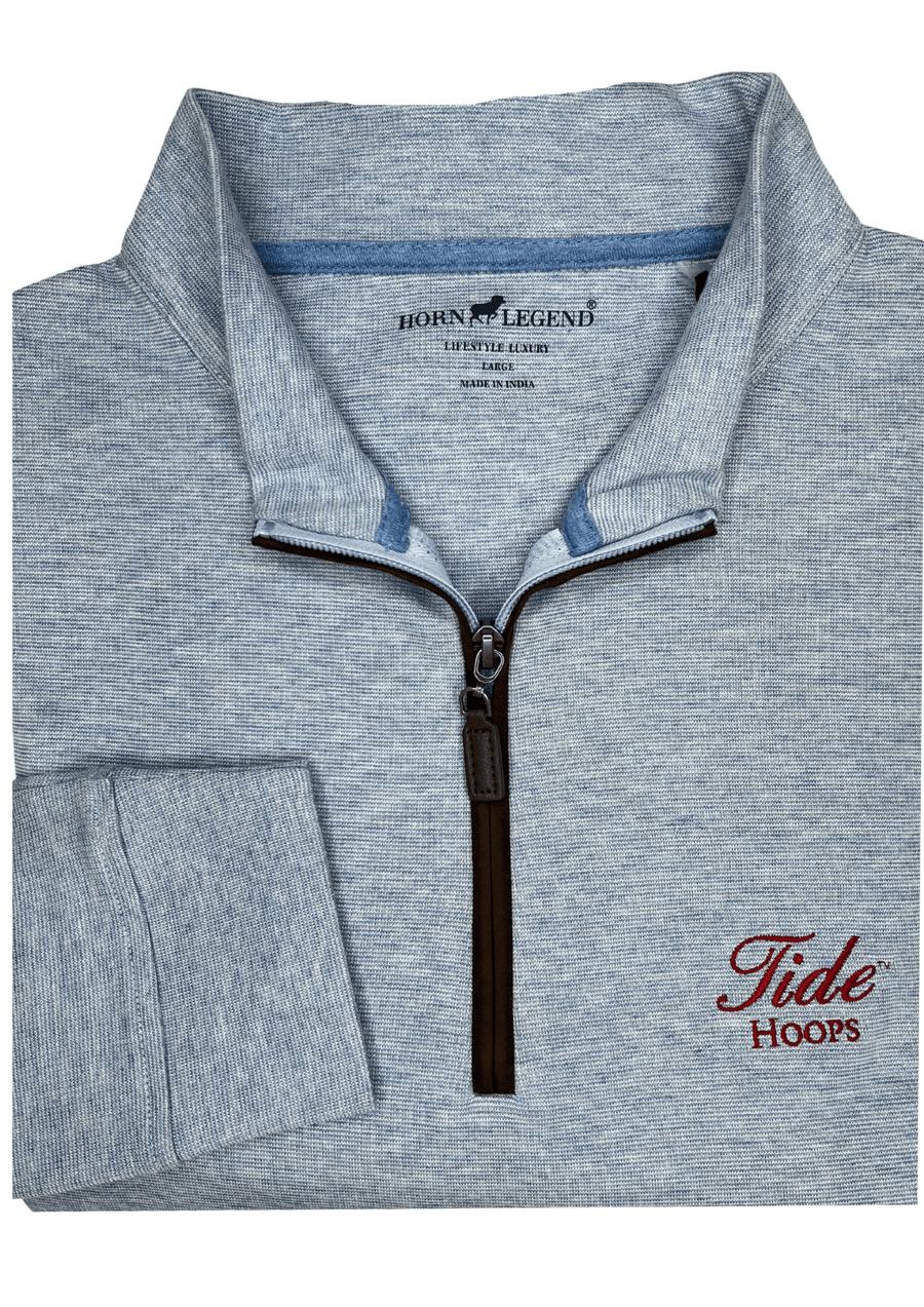 HORN LEGEND GAMEDAY - 14 ZIP ICE BLUE / M TIDE HOOPS LUXURY SUEDE 1/4 ZIP