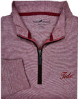 HORN LEGEND GAMEDAY - 14 ZIP POMEGRANATE / M TIDE LUXURY SUEDE 1/4 ZIP