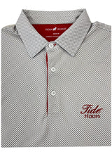 HORN LEGEND GAMEDAY - UNIVERSITY OF ALABAMA - TIDE HOOPS - POLOS GREY/WHITE / XL TIDE HOOPS PLAID RED TRIM POLO