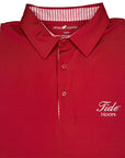 HORN LEGEND GAMEDAY - UNIVERSITY OF ALABAMA - TIDE HOOPS - POLOS TIDE HOOPS SOLID HOUNDSTOOTH COLLAR TRIM POLO