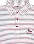 HORN LEGEND GAMEDAY - UNIVERSITY OF ALABAMA - TIDE HOOPS - POLOS TIDE HOOPS STRIPE ACCENT BUTTON POLO