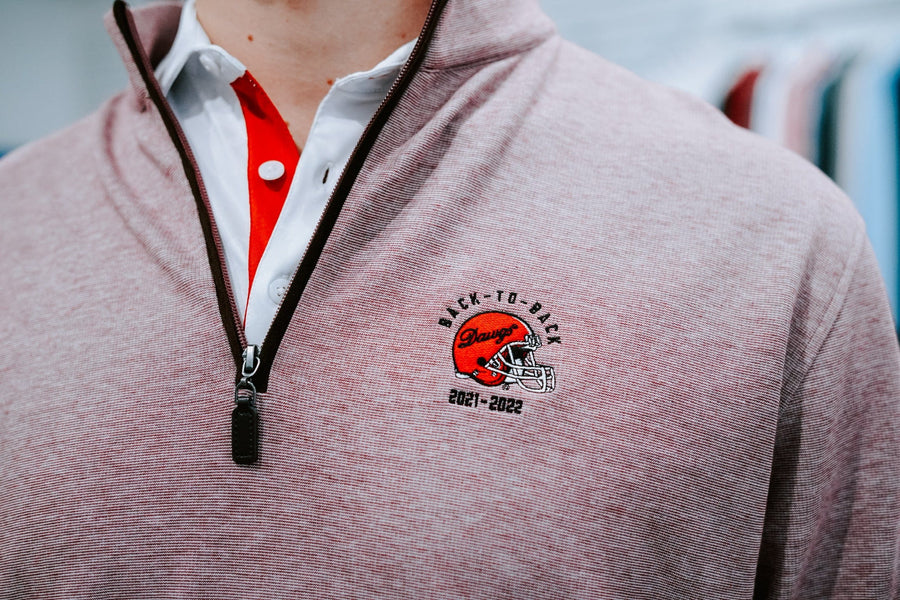 HORN LEGEND GAMEDAY - UNIVERSITY OF GEORGIA - 14 ZIPS DAWGS BACK-TO-BACK LUXURY SUEDE 1/4 ZIP