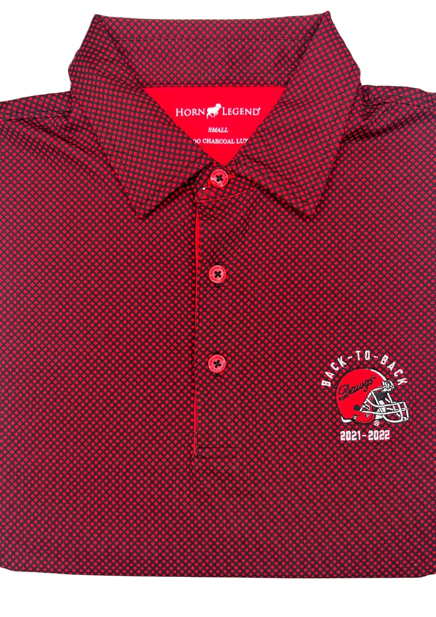 HORN LEGEND GAMEDAY - UNIVERSITY OF GEORGIA - BACK-TO-BACK - POLO BLACK/RED / S DAWGS BACK-TO-BACK CROSS HATCH POLO