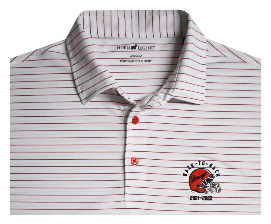 HORN LEGEND GAMEDAY - UNIVERSITY OF GEORGIA - BACK-TO-BACK - POLO DAWGS BACK-TO-BACK ACCENT BUTTON STRIPE POLO