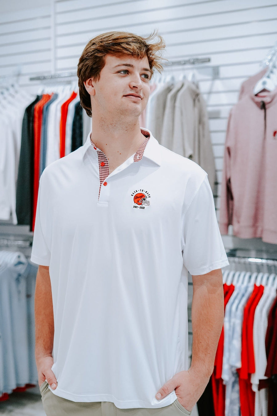HORN LEGEND GAMEDAY - UNIVERSITY OF GEORGIA - BACK-TO-BACK - POLO DAWGS BACK-TO-BACK HOUNDSTOOTH TRIM POLO