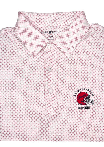 HORN LEGEND GAMEDAY - UNIVERSITY OF GEORGIA - BACK-TO-BACK - POLO WHITE/RED / S DAWGS BACK-TO-BACK DOT POLO