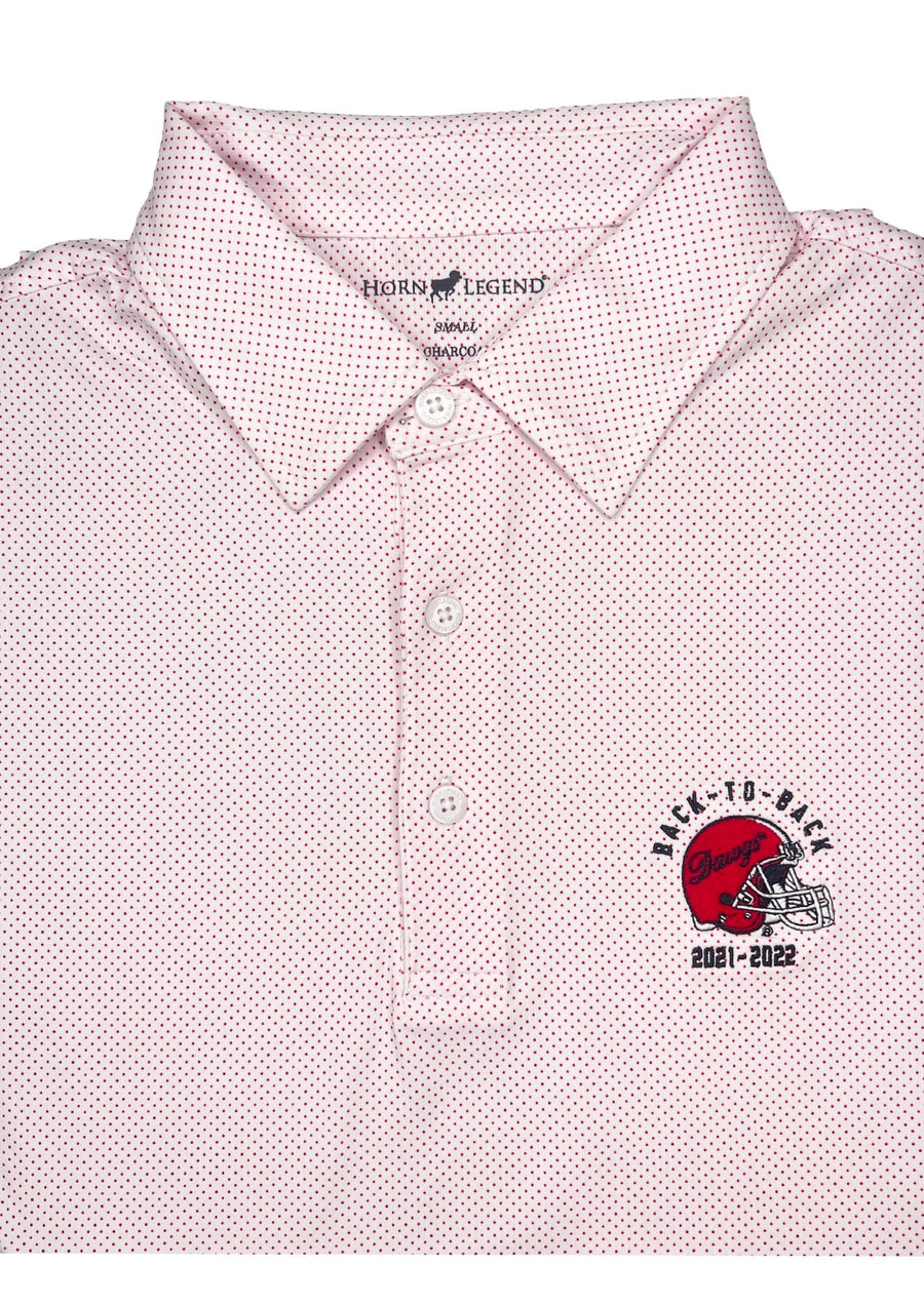 HORN LEGEND GAMEDAY - UNIVERSITY OF GEORGIA - BACK-TO-BACK - POLO WHITE/RED / S DAWGS BACK-TO-BACK DOT POLO