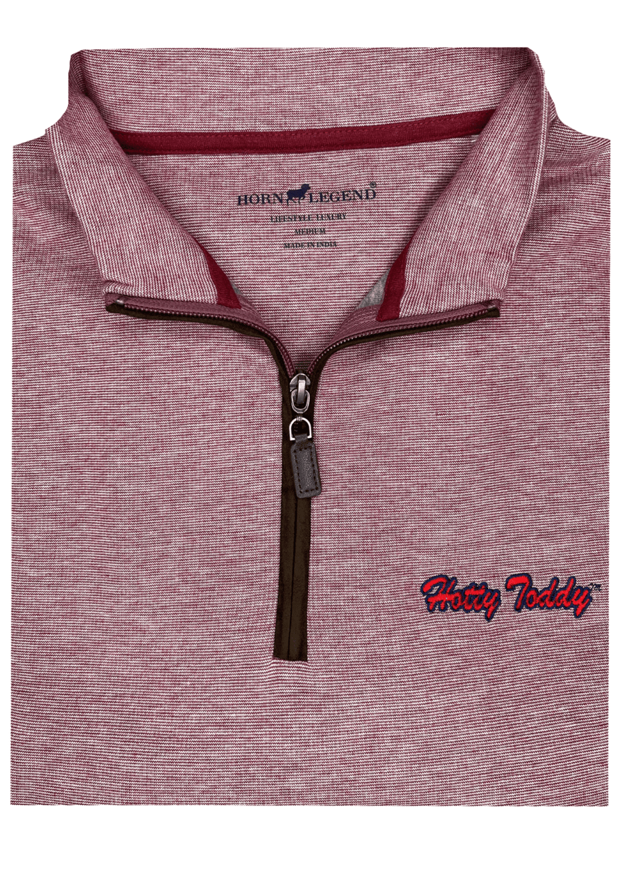 HORN LEGEND GAMEDAY - UNIVERSITY OF MISSISSIPPI - OXFORD - 14 ZIPS POMEGRANATE / M HOTTY TODDY LUXURY SUEDE 1/4 ZIP