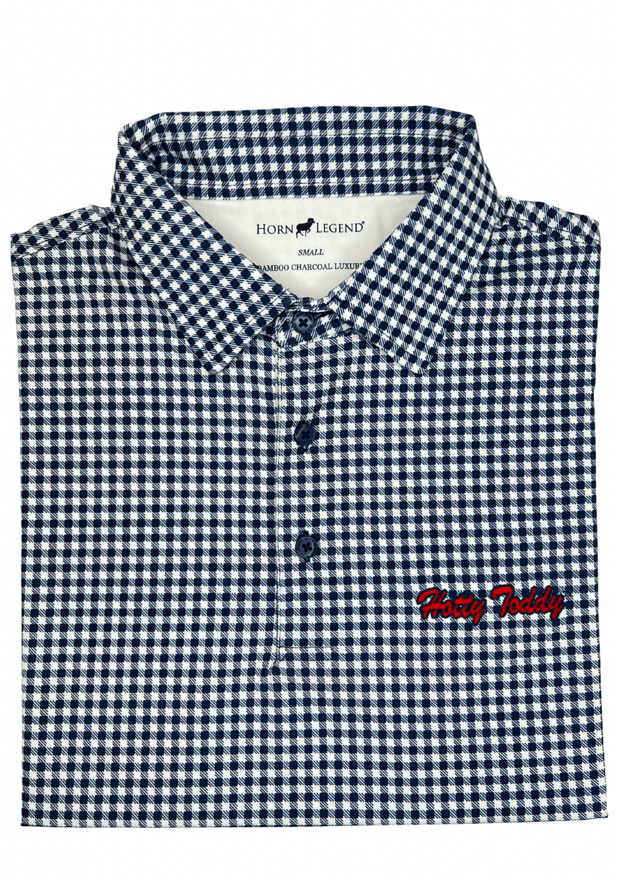 HORN LEGEND NAVY/WHITE / S HOTTY TODDY PLAID POLO