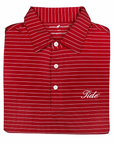 HORN LEGEND POLOS CRIMSON/WHITE / S TIDE STRIPE ACCENT BUTTON POLO