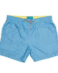 MICHAEL'S SWIMWEAR SHORTS - SWIM WEAR ROYAL BLUE/YELLOW / XXL FANS PRINT CYCLIST LINER SWIM TRUNKS