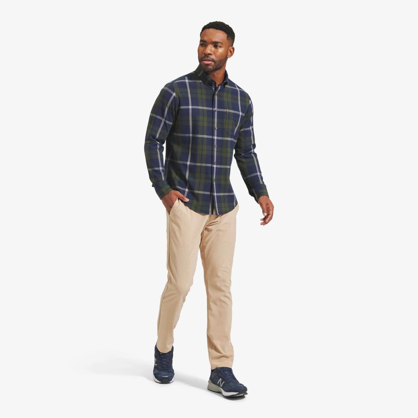 MIZZEN MAIN OLIVE NAVY LARGE PLAID / L/TRIM CITY FLANNEL