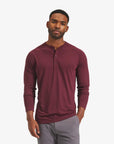 MIZZEN MAIN SHIRTS - LS SPORT BURGUNDY HEATHER / S EASY KNIT HENLEY