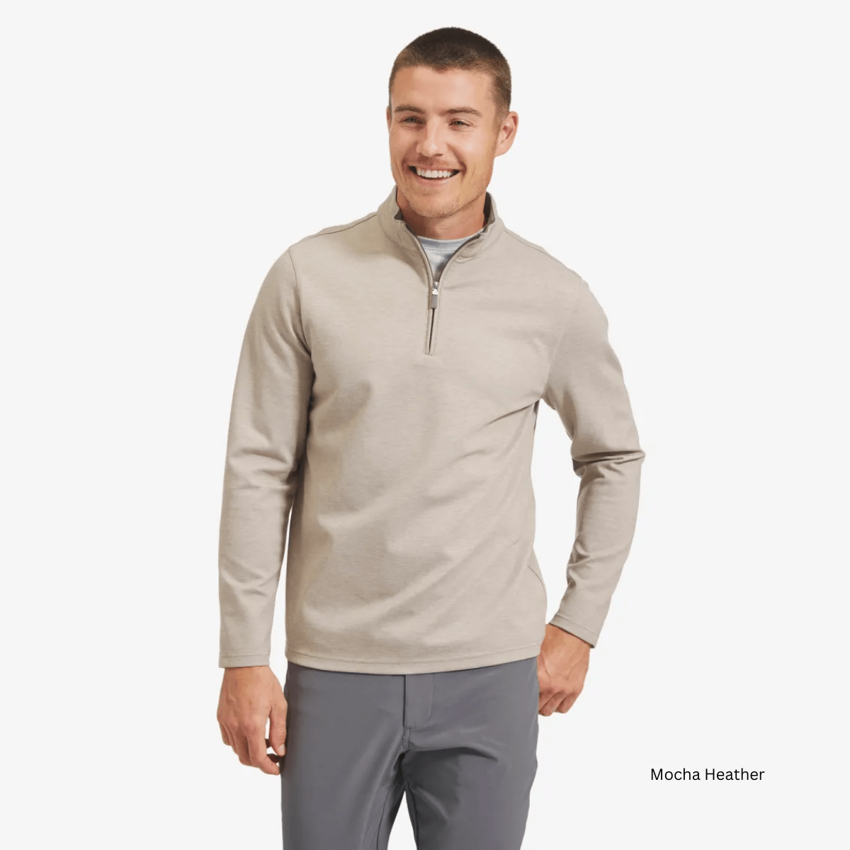 MIZZEN MAIN SWEATERS MOCHA HEATHER / XL PROFLEX 1/4 ZIP