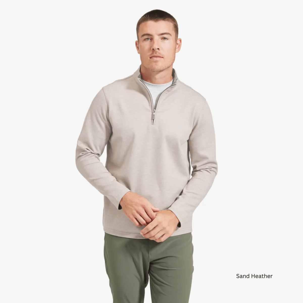 MIZZEN MAIN SWEATERS SAND HEATHER / S PROFLEX 1/4 ZIP