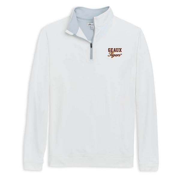 PETER MILLAR 1/4 ZIP WHITE / XXL Peter Millar - Geaux Tigers 1/4 Zip