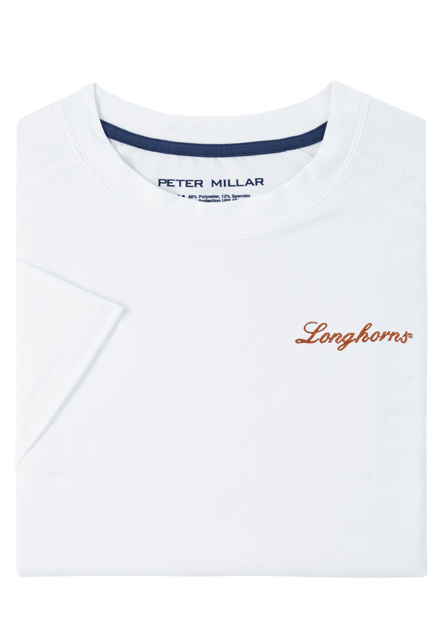 PETER MILLAR GAMEDAY WHITE / L LONGHORNS AURORA SHORT SLEEVE T-SHIRT