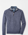 PETER MILLAR OUTERWEAR - 14 ZIP ATLANTIC BLUE / S MILL WOOL-CASHMERE 1/4 ZIP