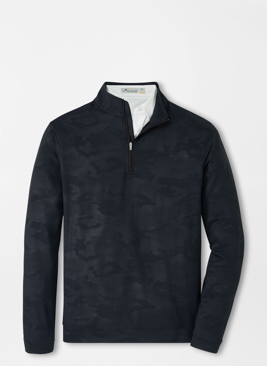 PETER MILLAR OUTERWEAR - 14 ZIP BLACK / M PERTH CAMO PERFORMANCE 1/4 ZIP